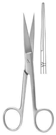 McKesson Argent - Operating Scissors 4-1/2 Inch Surgical Grade Stainless Steel Finger Ring Handle Straight Sharp Tip / Sharp Tip - 43-1-273