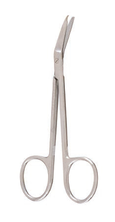 McKesson McKesson Argent Suture Scissors 4-1/2 Inch Surgical Grade Stainless Steel NonSterile Finger Ring Handle Angled Blunt/Blunt - 43-1-354
