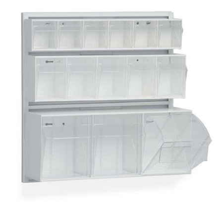 Market Lab - Tilt Front Bin Clear Plastic 7-3/4 X 9-1/2 X 23-1/2 Inch - 10383