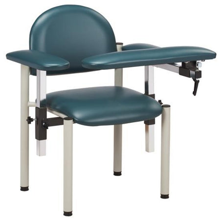 Clinton Industries SC Series Blood Drawing Chair 1 Adjustable Flip Armrest Royal Blue - 6050-U-3RB