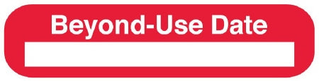 United Ad Label UAL Pre-Printed Label Auxiliary Label BEYOND USE DATE Red 3/8 X 1-5/8 Inch - ULRXA1273