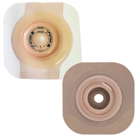 New Image CeraPlus - Ostomy Barrier Trim to Fit, Extended Wear Adhesive Tape Borders 44 mm Flange Green Code System Up to 1 Inch Opening - 11402