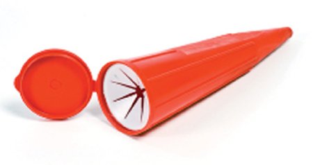 Sharps Drop Cone - Pocket Shuttle Sharps Container 2-1/4 D X 8 L Inch 2 to 5 Syringes Red Base / Red Lid Vertical Entry Snap On Lid - 50001-014