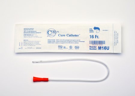 Cure Pocket Cath - Urethral Catheter Straight Tip Uncoated PVC 16 Fr. 16 Inch - M16U