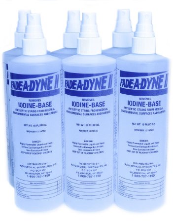 Fade-A-Dyne II - Iodine Stain Remover Alcohol Based Pump Spray Liquid 16 oz. Bottle Alcohol Scent NonSterile - 6/16FAD II