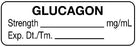 United Ad Label Pre-Printed Label Anesthesia Label GLUCAGON/Strength_____mg/mL/Exp.Dt./Tm.____ White 1/2 X 1-1/2 Inch - ULAM023