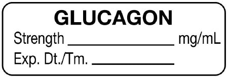 United Ad Label Pre-Printed Label Anesthesia Label GLUCAGON/Strength_____mg/mL/Exp.Dt./Tm.____ White 1/2 X 1-1/2 Inch - ULAM023
