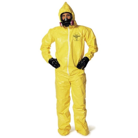 DuPont Tychem QC 122 - Coverall with Hood and Boot Covers 2X-Large Yellow Disposable NonSterile - 19085218