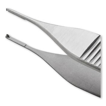 Lil' Tips - Tissue Forceps Adson 4-3/4 Inch Length Surgical Grade Stainless Steel Sterile NonLocking Thumb Handle Straight 1 X 2 Teeth - 66970
