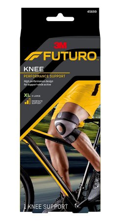 3M Futuro Sport Moisture Control - Knee Brace X-Large Pull-On / Hook and Loop Strap Closure 19 Inch and Up Knee Circumference Left or Right Knee - 45699ENR