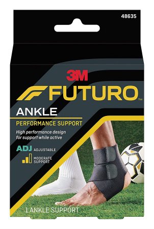 3M Futuro Sport Moisture Control - Ankle Support One Size Fits Most Hook and Loop Strap Closure Left or Right Foot - 48635ENR