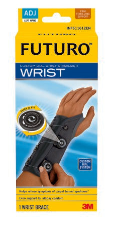 3M Futuro Custom Dial Wrist Stabilizer Left Wrist One Size Fits Most - 611612EN