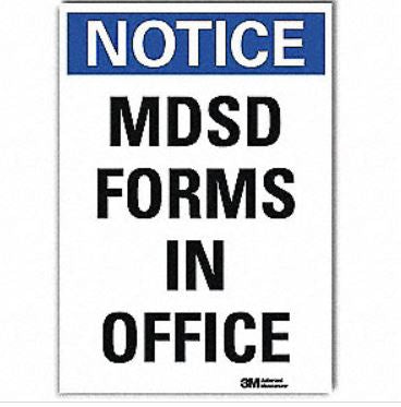 Grainger Lyle General Information Sign Notice MDSD Forms In Office - 34JR41