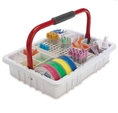Market Lab Inc Phlebotomy Tray 7 X 11 X 16.5, Teal, With 13 mm Tube Rack - 1885-TL