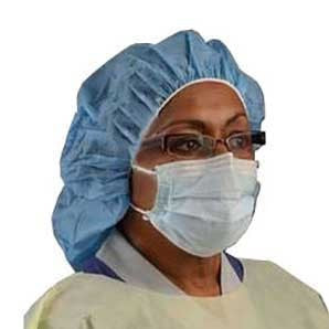 Cardinal Insta-Gard Procedure Mask with Eye Shield Pleated Earloops One Size Fits Most Blue - AT7511-WE