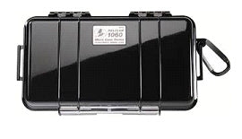 Med-Tech Resources Pelican Micro Dry Case Black / Clear Lid Plastic 2.62 X 5.56 X 9.37 Inch - TR-1060-BLACK