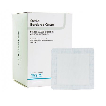 DermaRite Bordered Gauze - Adhesive Dressing 2 X 2 Inch Gauze Square White Sterile - 00261E