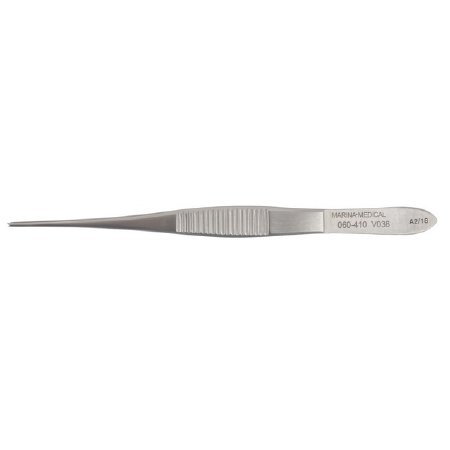 Marina Medical - Tissue Forceps Iris-Graefe 4 Inch Length Stainless Steel NonLocking Thumb Handle Straight 1 X 2 Teeth - 060-410