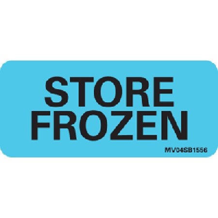 MedVision - Pre-Printed Label Auxiliary Label Blue Paper Store Frozen Black Temperature Control 1 X 2-1/4 Inch - MV04SB1556