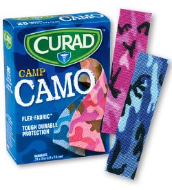 Curad - Adhesive Strip 3/4 X 3 Inch Plastic Rectangle Kid Design (Camp Camo) Sterile - AB113