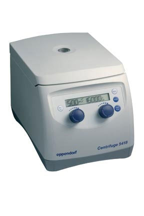 Fisher Scientific Eppendorf 5418 Series Microcentrifuge 18 Place Fixed Angle Rotor Variable Speed Up to 14,000 RPM / 1,6813xG - 540390