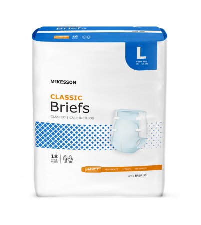 McKesson McKesson Classic Adult Incontinent Brief Tab Closure Large Disposable Light Absorbency - BRBRLG