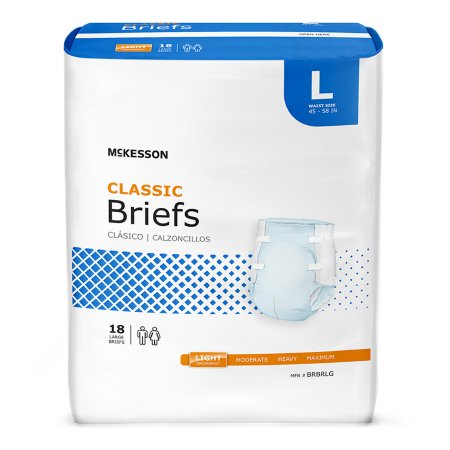McKesson Classic - Unisex Adult Incontinence Brief Large Disposable Light Absorbency - BRBRLG