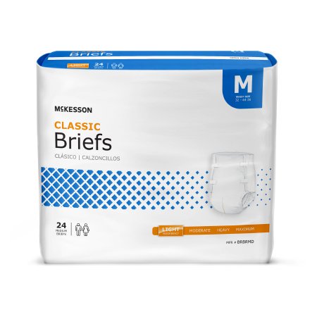 McKesson McKesson Classic Adult Incontinent Brief Tab Closure Medium Disposable Light Absorbency - BRBRMD