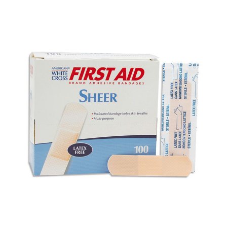 American White Cross - Adhesive Strip 3/4 X 3 Inch Plastic Rectangle Tan Sterile - 1275033