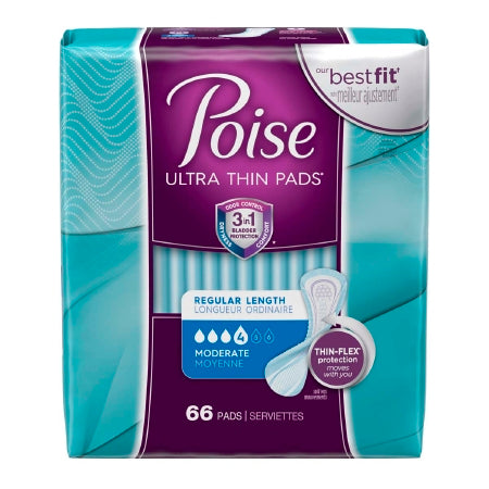 Kimberly Clark Poise Bladder Control Pad 10.1 Inch Length Moderate Absorbency Absorb-Loc Regular Female Disposable - 43118