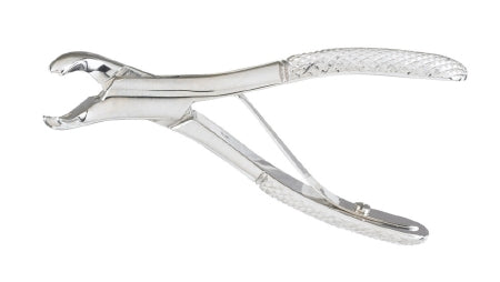 Miltex - Pedodontic Extracting Forceps English 6-1/2 Inch Length OR Grade German Stainless Steel NonSterile NonLocking Plier Handle with Spring Curved Smooth Beaks - DEF17S