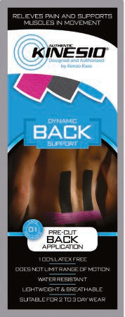 Kinesio - logy Tape Pre-Cut Cotton 1 X 8 X 12 Inch Pink / Black NonSterile - 24-4930-20