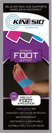 Kinesio - logy Tape Pre-Cut Cotton 1 X 8 X 12 Inch Pink / Blue NonSterile - 24-4935-20