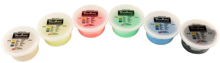 Fabrication Enterprises CanDo Theraputty Exercise Putty Set XX-Soft, X-Soft, Soft, Medium, Firm, X-Firm 3 oz. - 10-1481