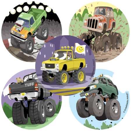 Smilemakers  100 Per Unit Tuff Trucks Sticker 2.5 Inch - MNSTB
