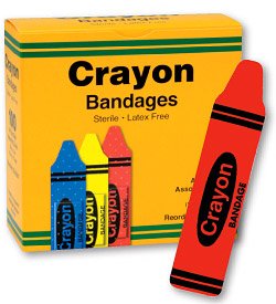 Medibadge - Adhesive Strip 3/4 X 3 Inch Plastic Rectangle Kid Design (Crayon) Sterile - AB69