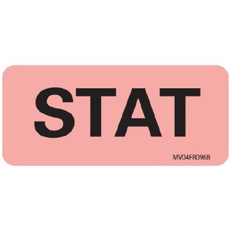 Precision Dynamics MedVision Pre-Printed Label Advisory Label Stat Fluorescent Red 1 X 2-1/4 Inch - V04FR0935