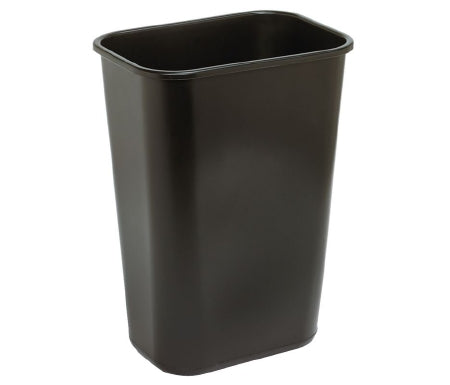 Grainger Tough Guy Trash Can 10.3 gal. Rectangular Black Plastic Open Top - 4PGN8