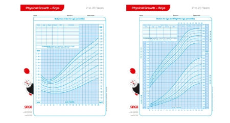 Seca Seca Growth Chart Boys 2-20 Years 1 X 8-1/2 X 11 Inch - 406B