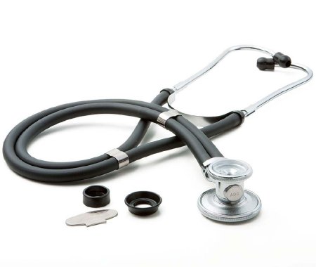 American Diagnostic Corp Moorebrand Sprague Stethoscope MooreBrand Black 2-Tube 21 Inch Tube Double Sided Chestpiece - 641BK