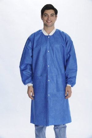 Valumax International ValuMax Extra-Safe Lab Coat Deep Sea Blue 2X-Large Long Sleeves Knee Length - 3660DB2XL
