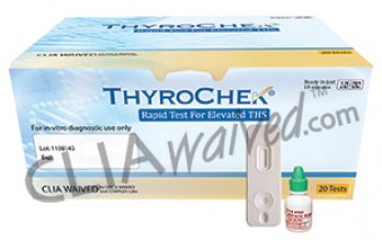 CLIAWAIVED ThyroChek Rapid Test Kit Thyroid / Metabolic Assay Thyroid Stimulating Hormone (TSH) Whole Blood Sample CLIA Waived 20 Tests - THYROCHEK-120-A-KIT