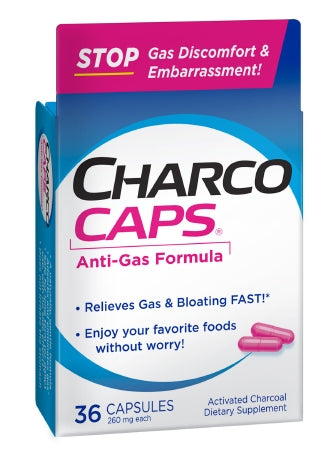 CharcoCaps - Gas Relief 260 mg Strength Capsule 36 per Box - 88941143100