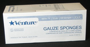 Tidi Products Venture Gauze Sponge Gauze 12-Ply 4 X 4 Inch Square Sterile - 908115