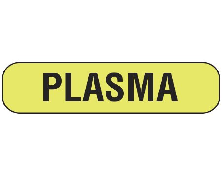 Shamrock - Pre-Printed Label Auxiliary Label Yellow Plasma Black Lab / Specimen 5/16 X 1-1/4 Inch - UPCR-1070