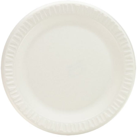 Solo Cup Dart Concorde Plate White Disposable Non-Laminated Foam 9 Inch Diameter - 9PWCR