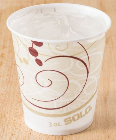 Solo Cup Solo Drinking Cup 3 oz. Symphony Print Wax Coated Paper Disposable - R3-J8000