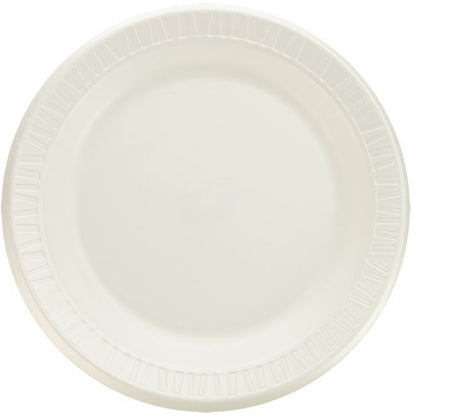 Solo Cup Dart Quiet Classic Plate White Disposable Laminated Foam 9 Inch Diameter - 9PWQR