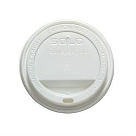 Solo Cup Traveler Dome Lid White, Polystyrene, Sip Hole, Hot Applications - TLP316-0007