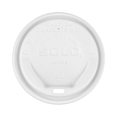 Gourmet Lid - Drinking Cup Dome Lid White, Polystyrene, Sip Hole, Hot Applications - LGXW2-0007